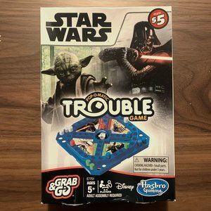 Hasbro TROUBLE! Star Wars Pop-O-Matic Travel Board Game.